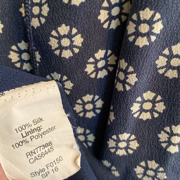 Madewell navy blue blue  and White Floral Sleeveless A- line Dress - size small - Picture 4 of 7